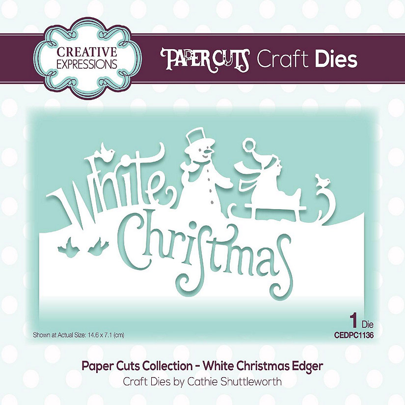 Creative Expressions Paper Cuts Edger White Christmas Craft Die Image
