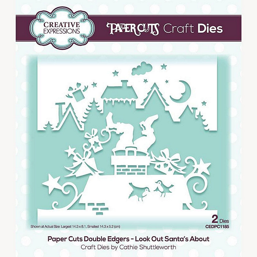 Creative Expressions Paper Cuts Look Out Santa's About Double Edger Craft Die Image
