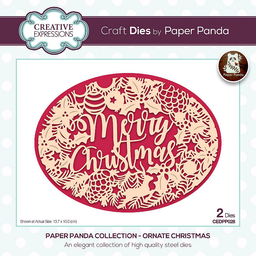 Creative Expressions Paper Panda Ornate Christmas Craft Die Image
