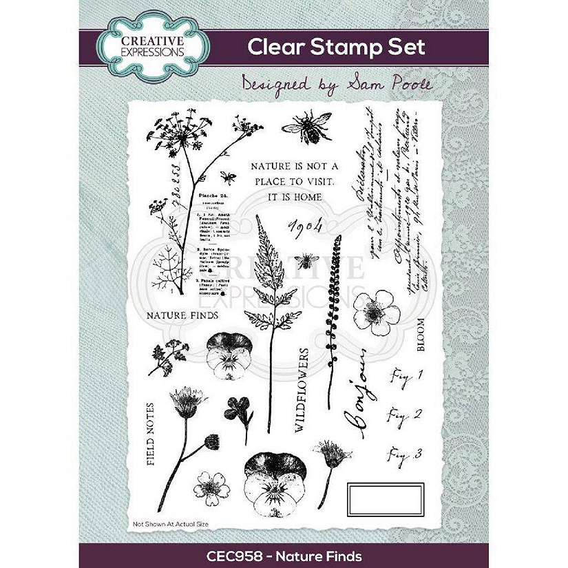 Creative Expressions A5 Clear Stamp Set - Flower Journaling