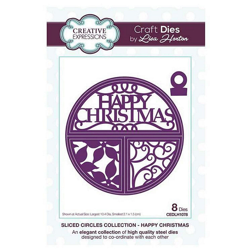 Creative Expressions Split Circles Happy Christmas Craft Die Image