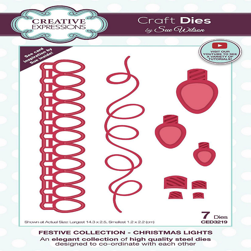 Creative Expressions Sue Wilson Christmas Lights Craft Die Image