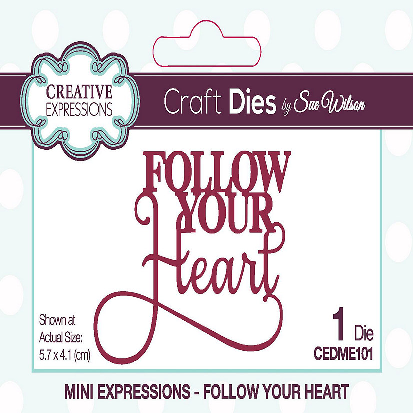 Creative Expressions Sue Wilson Mini Expressions Follow Your Heart Craft Die Image