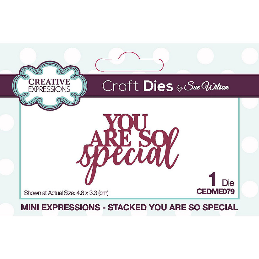 Creative Expressions Sue Wilson Mini Expressions Stacked You Are So Special Craft Die Image