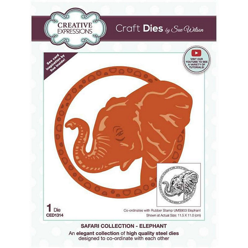 Creative Expressions Sue Wilson Safari Collection Elephant Craft Die Image