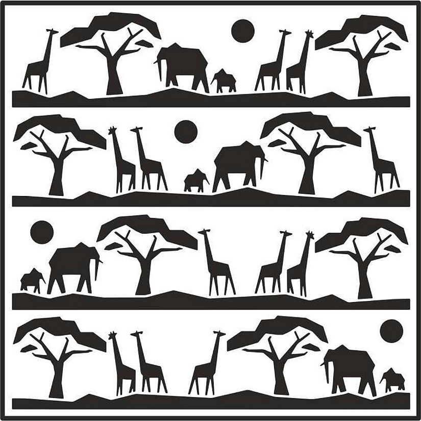 Creative Expressions Sue Wilson Safari Landscape 7 in x 7 in  Stencil Image