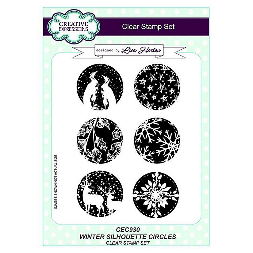Creative Expressions Winter Silhouette Circles A5 Clear Stamp Set Image