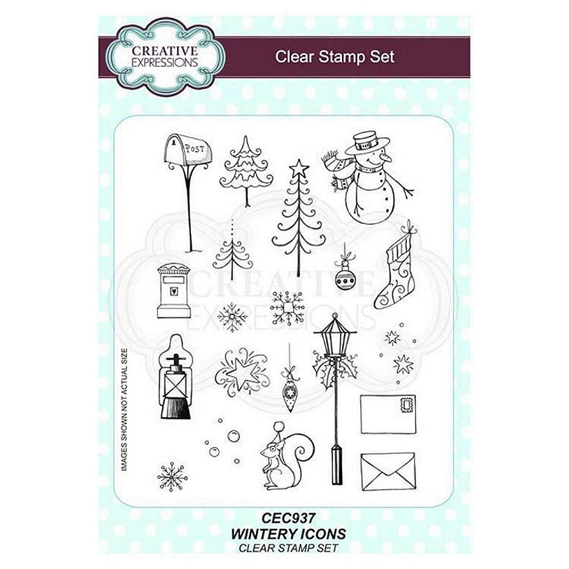 Creative Expressions Wintery Icons  A5 Clear Stamp Set Image