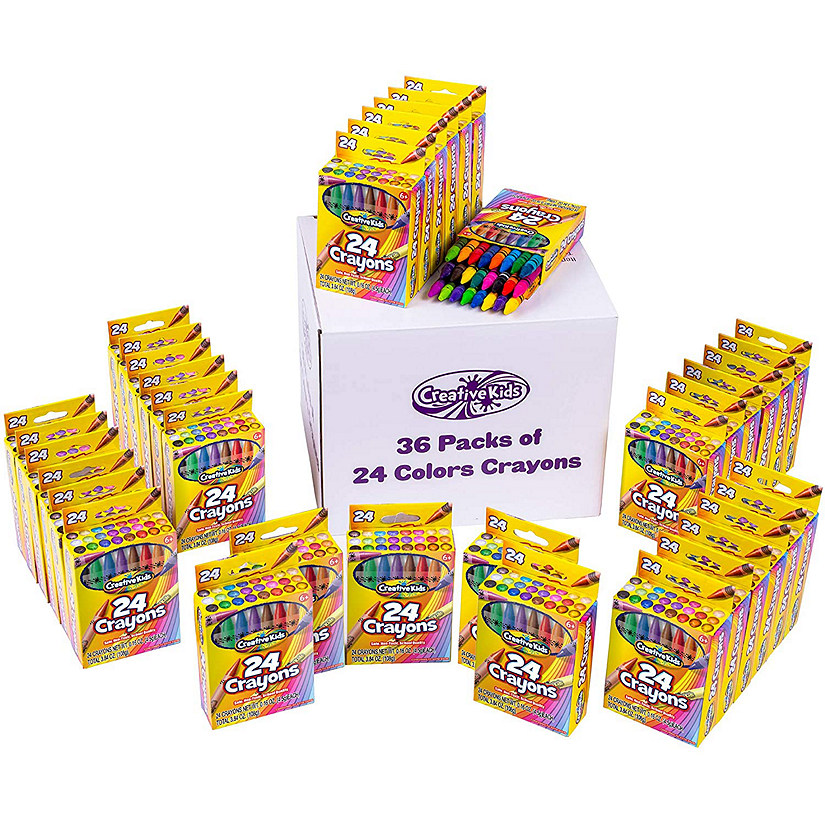 Color Swell Crayons 36 Boxes of 24 Quality Durable Vibrant Colored Crayons 
