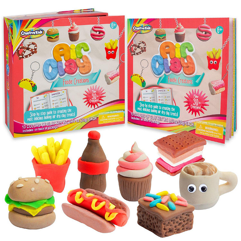 Creative Kids Air Clay Foodie Creations - Sculpt Over 30 Clay Charms & Make Mini Food Keychains Image
