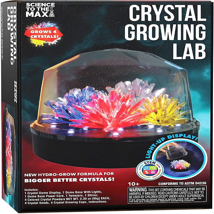 Creative Kids Crystal Growing Science Kit for Kids + Light Up Display