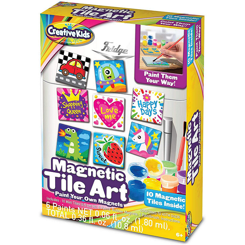 Creative Kids DIY Magnetic Mini Tile Art &#8211; Paint & Make Your Own Tile Art Ages 6+ Image