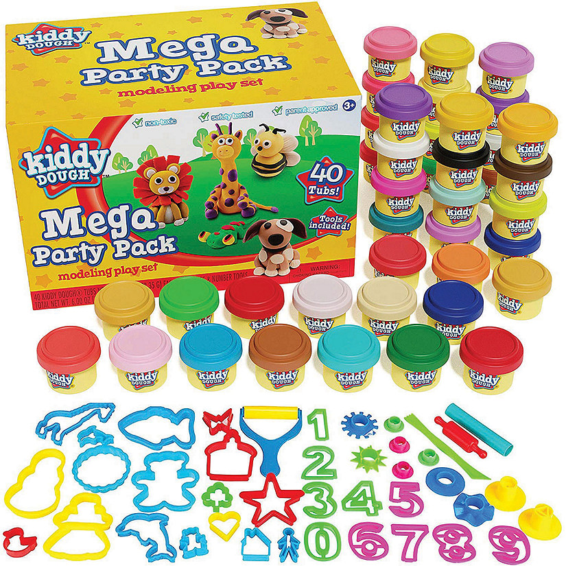 Creative Kids Kiddy Dough Multi Color 40 Pack of Bulk Dough & Clay Pack  (1oz Tubs - 40oz Total) Image