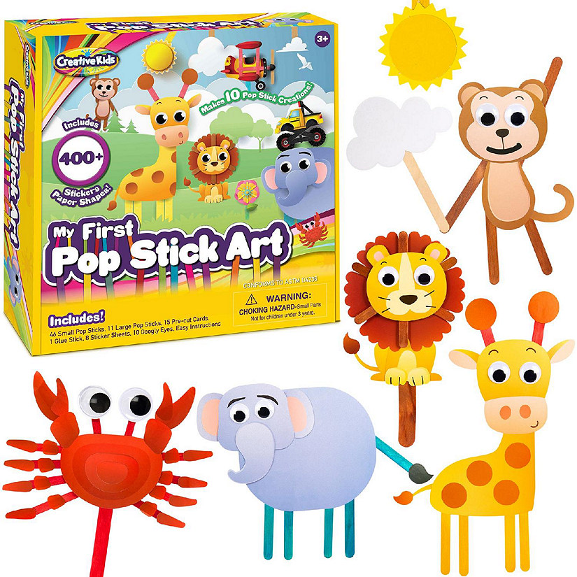 Creative Kids Preschool Crafts For Kids - Create 12 Pop Stick Art Figures Image