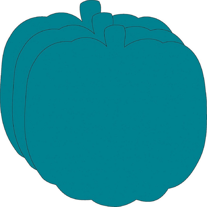 Creative Shapes Etc.  -  Large Single Color Construction Paper Craft Cut-out - Teal Pumpkin Image