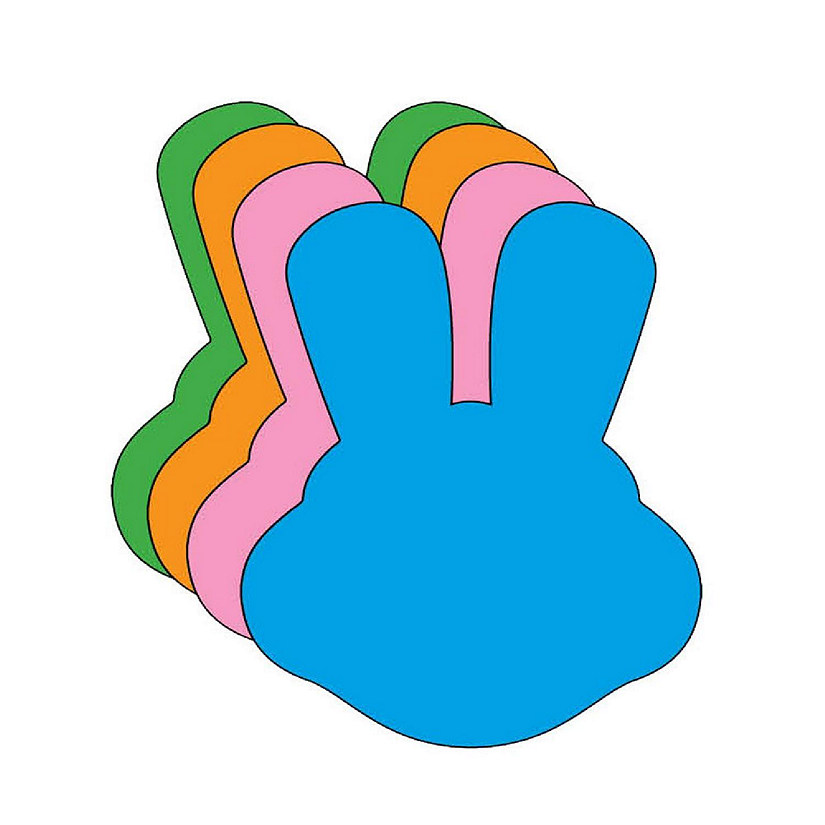 Creative Shapes Etc. - Large Assorted Color Creative Foam Craft Cut-outs - Bunny With Ears Image