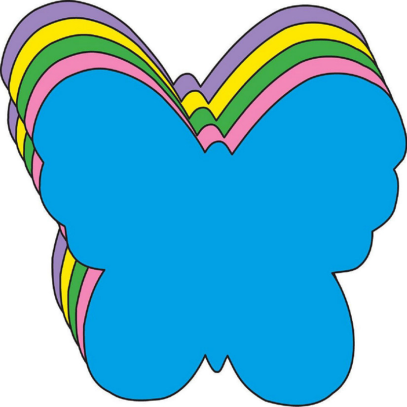 Creative Shapes Etc. - Large Assorted Color Creative Foam Craft Cut-outs - Butterfly Image