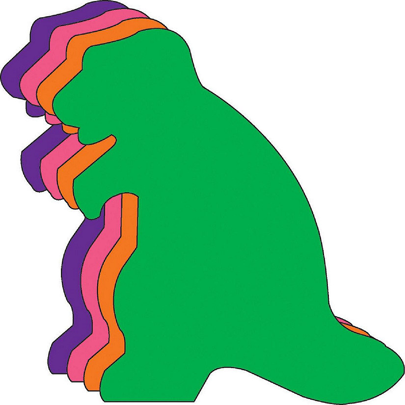 Creative Shapes Etc. - Large Assorted Color Creative Foam Craft Cut-outs - Dinosaur Image