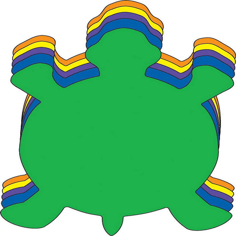 Creative Shapes Etc. - Large Assorted Color Creative Foam Craft Cut-outs - Turtle Image