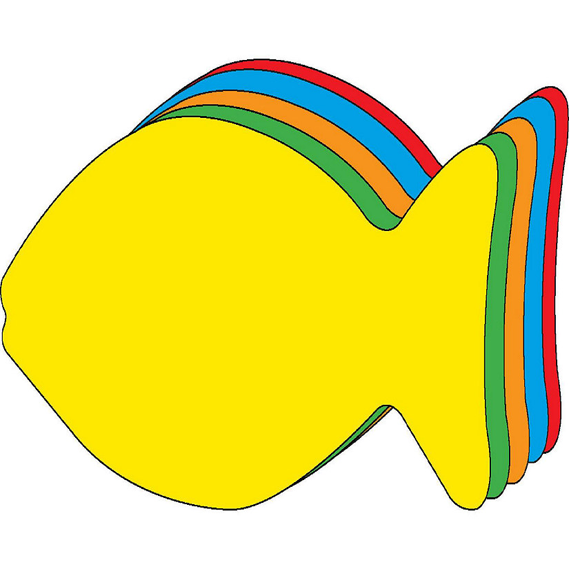 Creative Shapes Etc. - Large Assorted Color Creative Foam Cut-Outs - Faith Fish Image
