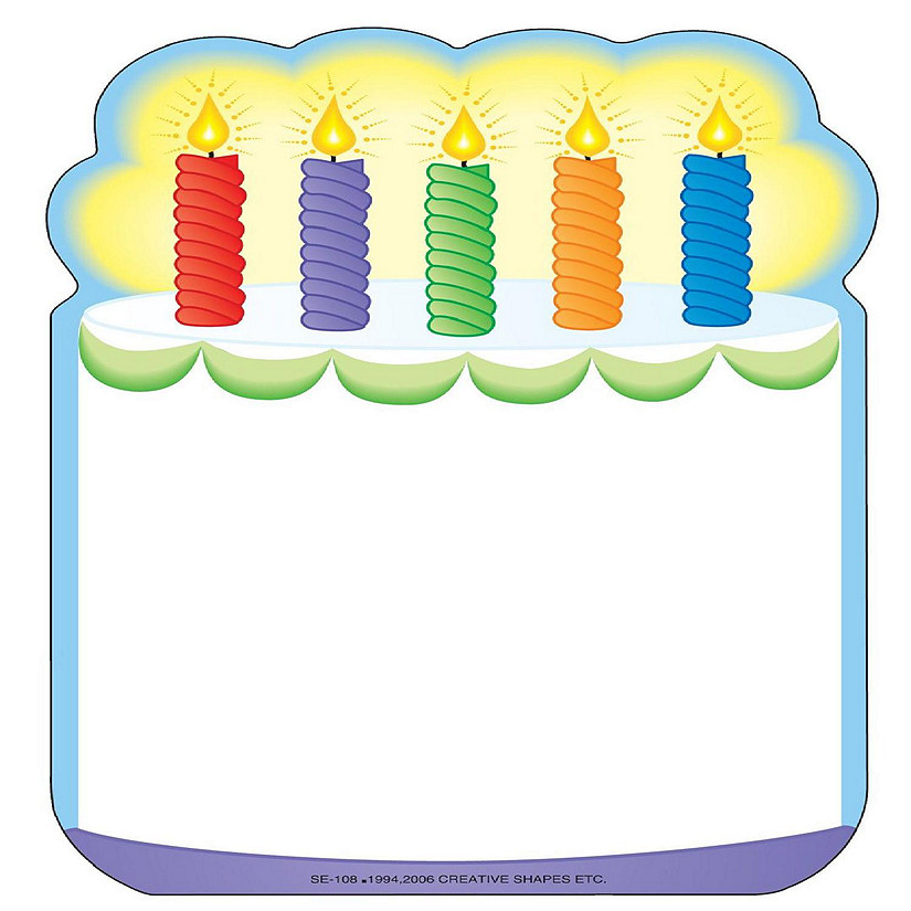 Creative Shapes Etc. - Large Notepad - Birthday Cake Image