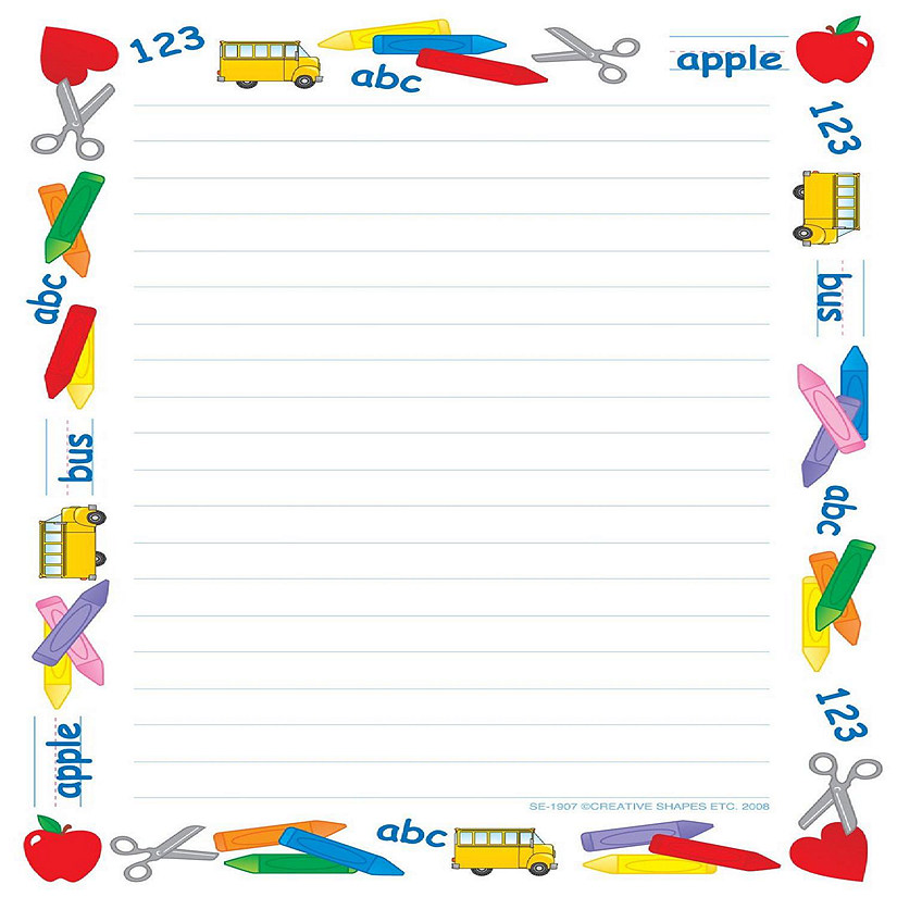 Creative Shapes Etc. - Large Notepad - School Time/lined Image