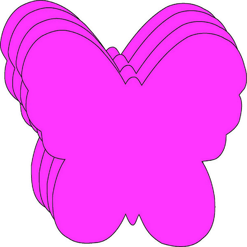 Creative Shapes Etc. - Large Single Color Construction Paper Craft Cut-out - Butterfly Image