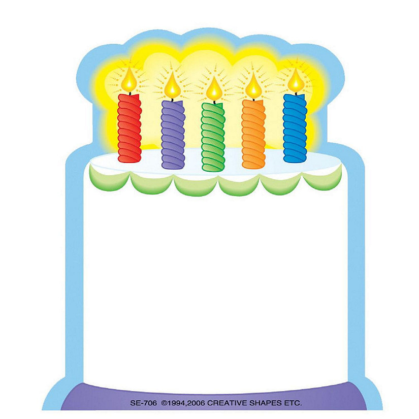 Creative Shapes Etc. - Mini Notepad - Birthday Cake Image