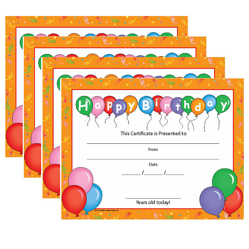 Creative Shapes Etc. - Recognition Certificate - Birthday Image