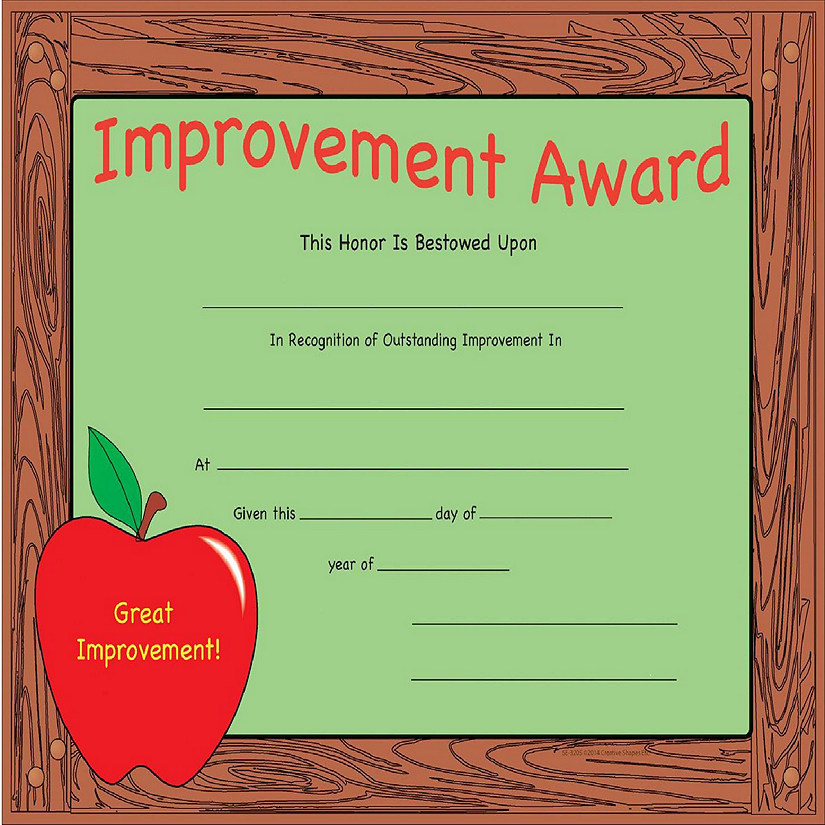 Creative Shapes Etc. - Recognition Certificate - Improvement Award Image