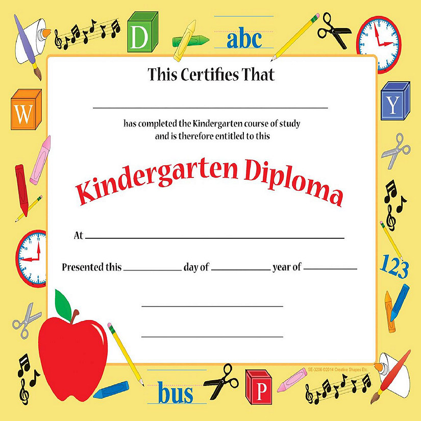 Creative Shapes Etc. - Recognition Certificate - Kindergarten Diploma Image