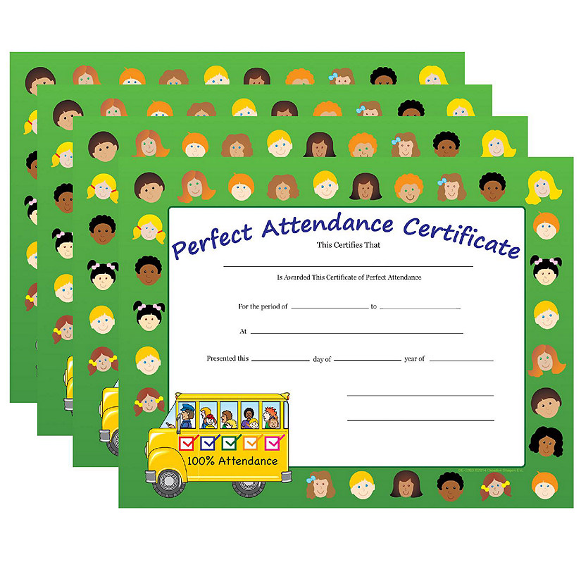 Creative Shapes Etc. - Recognition Certificate - Perfect Attendance Image