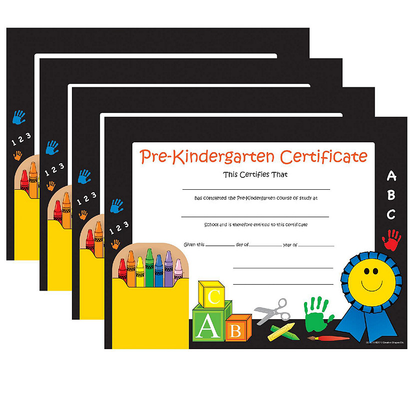 Creative Shapes Etc. - Recognition Certificate - Pre-k Certificate Image