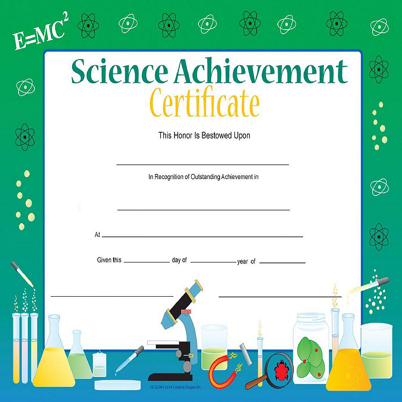 Creative Shapes Etc. - Recognition Certificate - Science Achievement Image