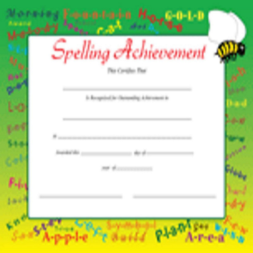 Creative Shapes Etc. - Recognition Certificate - Spelling Achievement Image