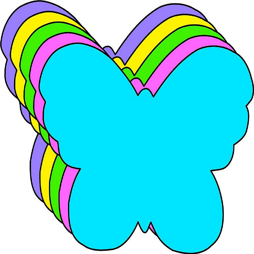 Creative Shapes Etc. - Small Assorted Color Creative Foam Craft Cut-outs - Butterfly Image