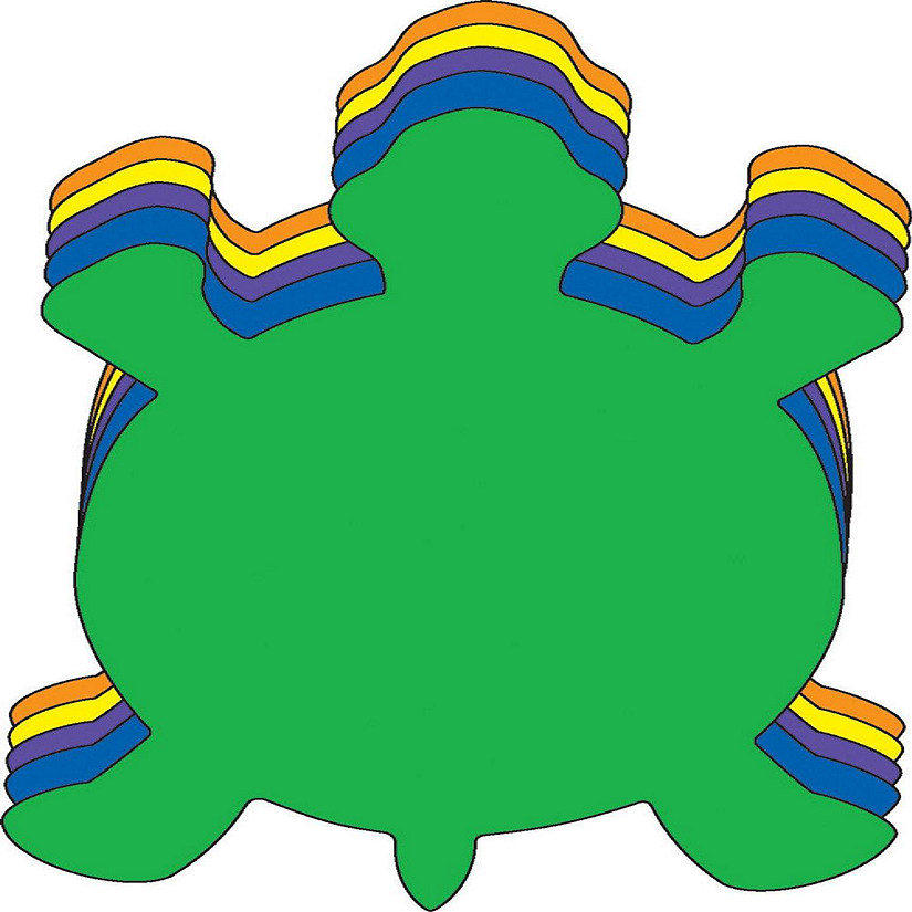Creative Shapes Etc. - Small Assorted Color Creative Foam Craft Cut-outs - Turtle Image