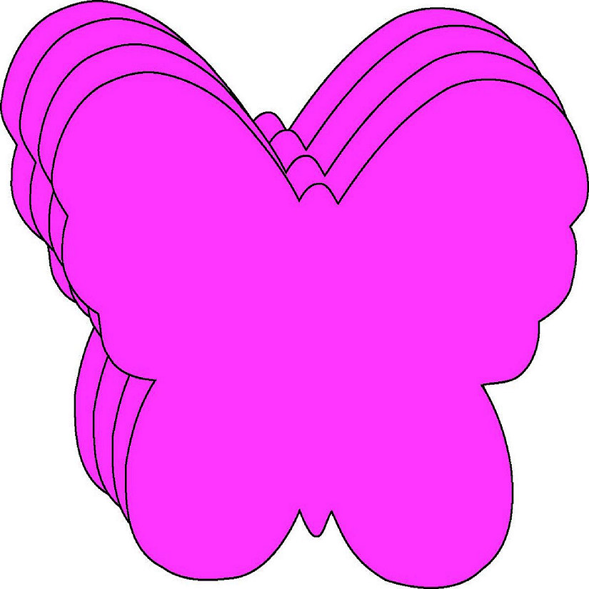 Creative Shapes Etc. - Small Single Color Construction Paper Craft Cut-out -  Butterfly Image