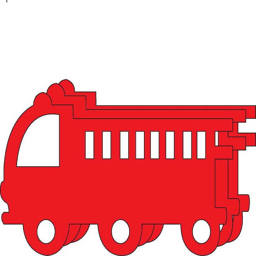 Creative Shapes Etc. - Small Single Color Construction Paper Craft Cut-out - Fire Truck Image