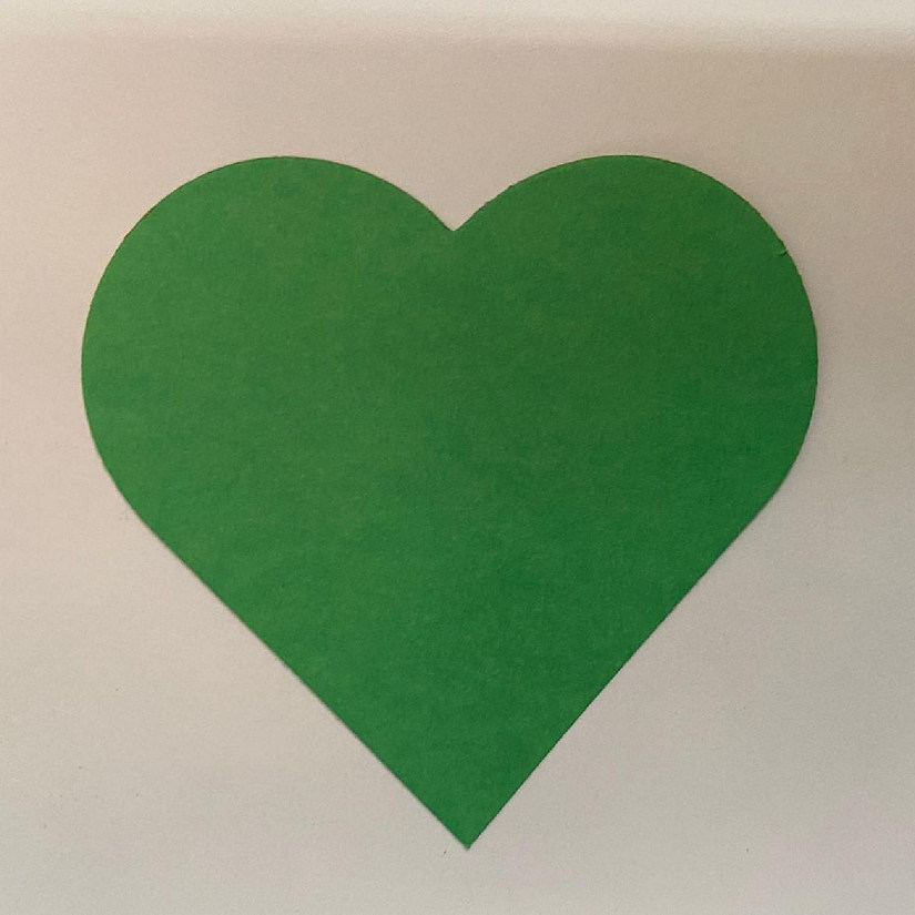Creative Shapes Etc. - Small Single Color Construction Paper Craft Cut-out - St. Patrick's Day Heart Image