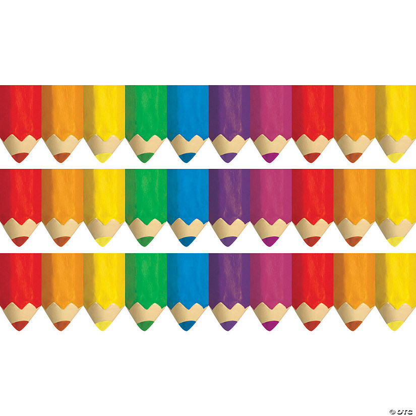 Creative Teaching Press Jumbo Color Pencils EZ Border, 48 Feet Per Pack, 3 Packs Image
