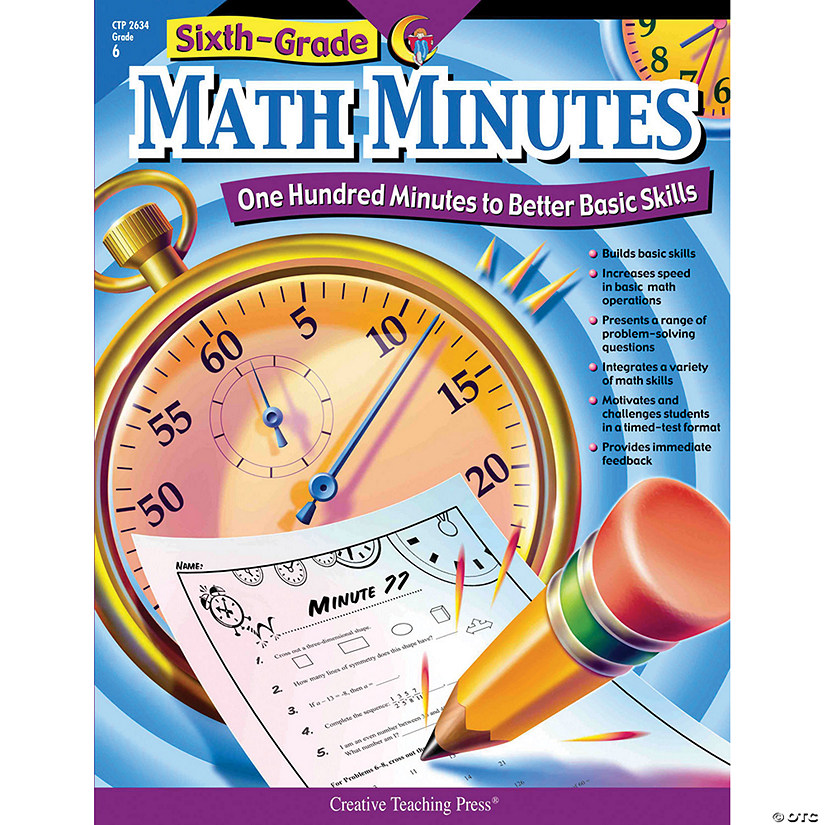 Creative Teaching Press Math Minutes Book, Grade 6 Image