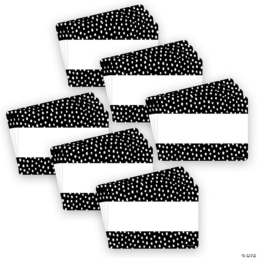 Creative Teaching Press Messy Dots on Black Labels, 3-1/2" x 2-1/2", 36 Per Pack, 6 Packs Image