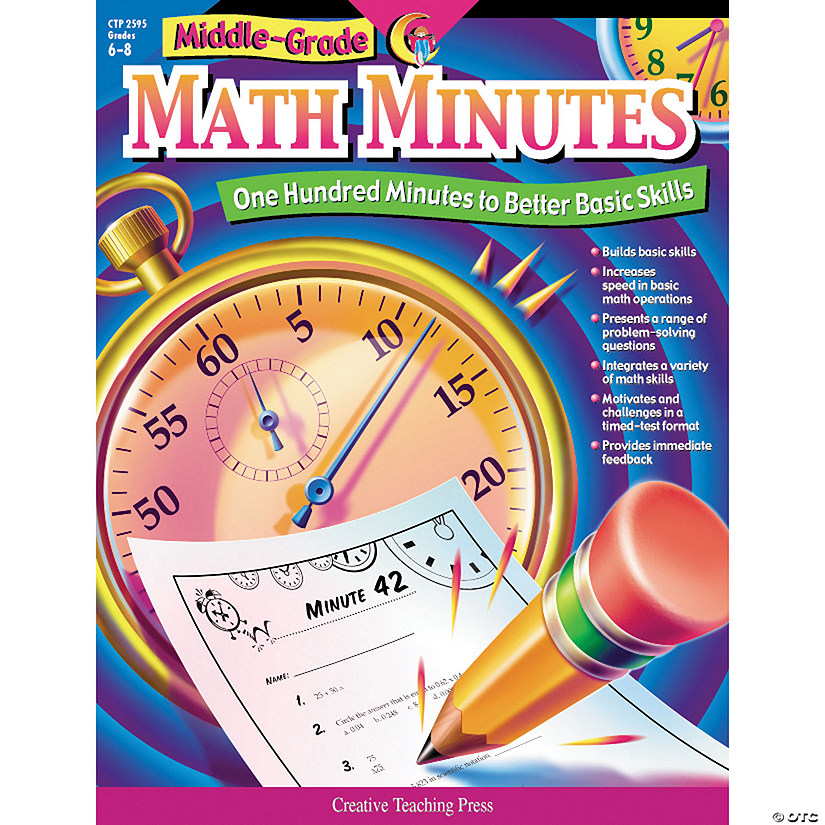 Creative Teaching Press Middle-Grade Math Minutes Book Image
