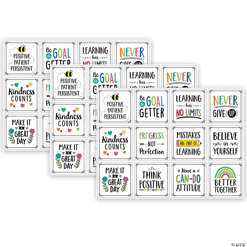 Creative Teaching Press Positive Mindset 10" Designer Cut-Outs, 12 Per Pack, 3 Packs Image