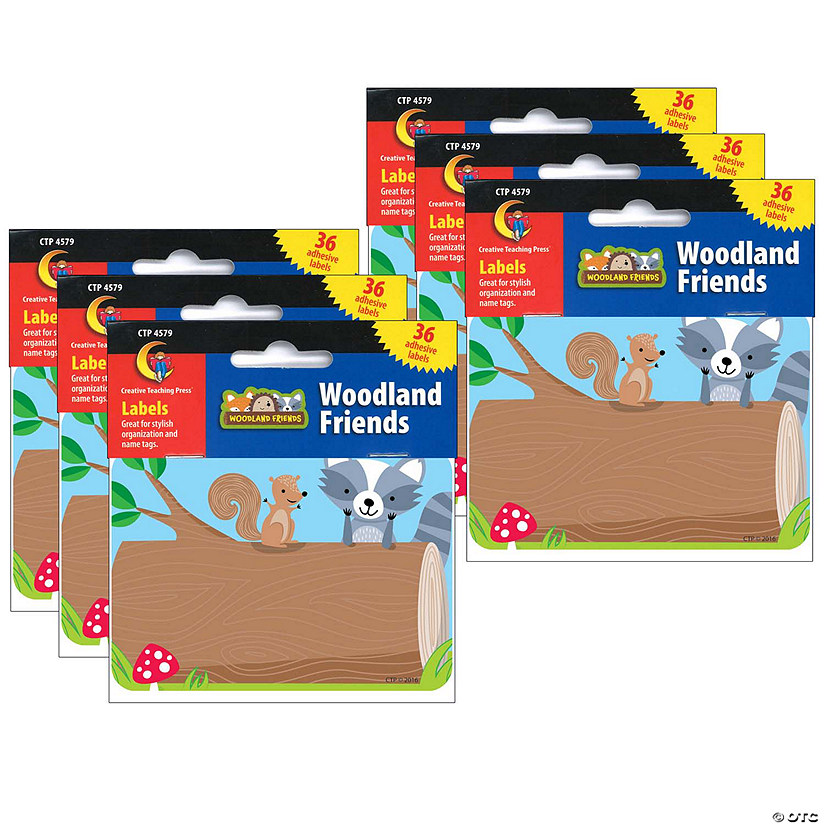 Creative Teaching Press Woodland Friends Name Tag Labels, 36 Per Pack, 6 Packs Image