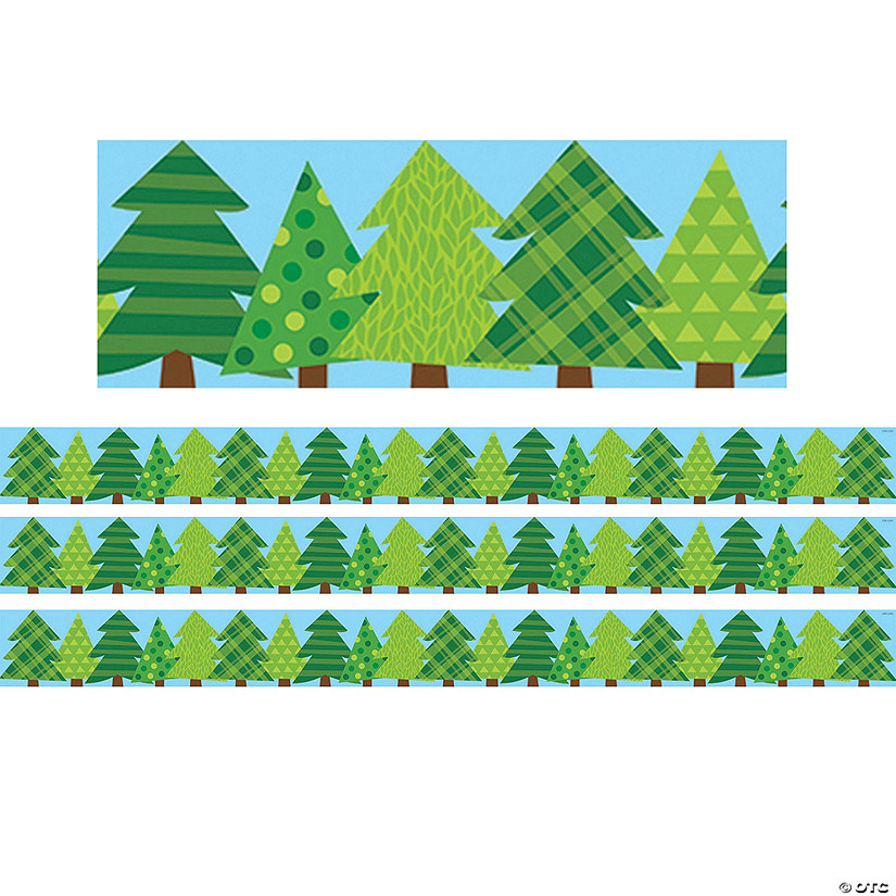 Creative Teaching Press Woodland Friends Patterned Pine Trees EZ Border, 48 Feet Per Pack, 3 Packs Image