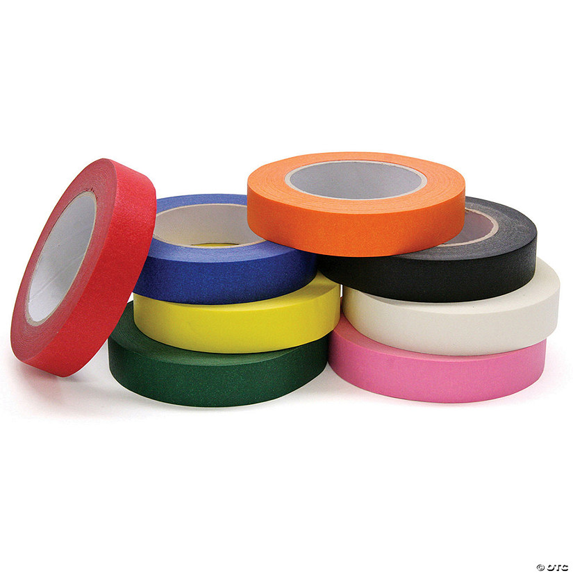 Creativity Street Colored Masking Tape, 8 Assorted Colors, 1" x 60 Yards, 8 Rolls Image