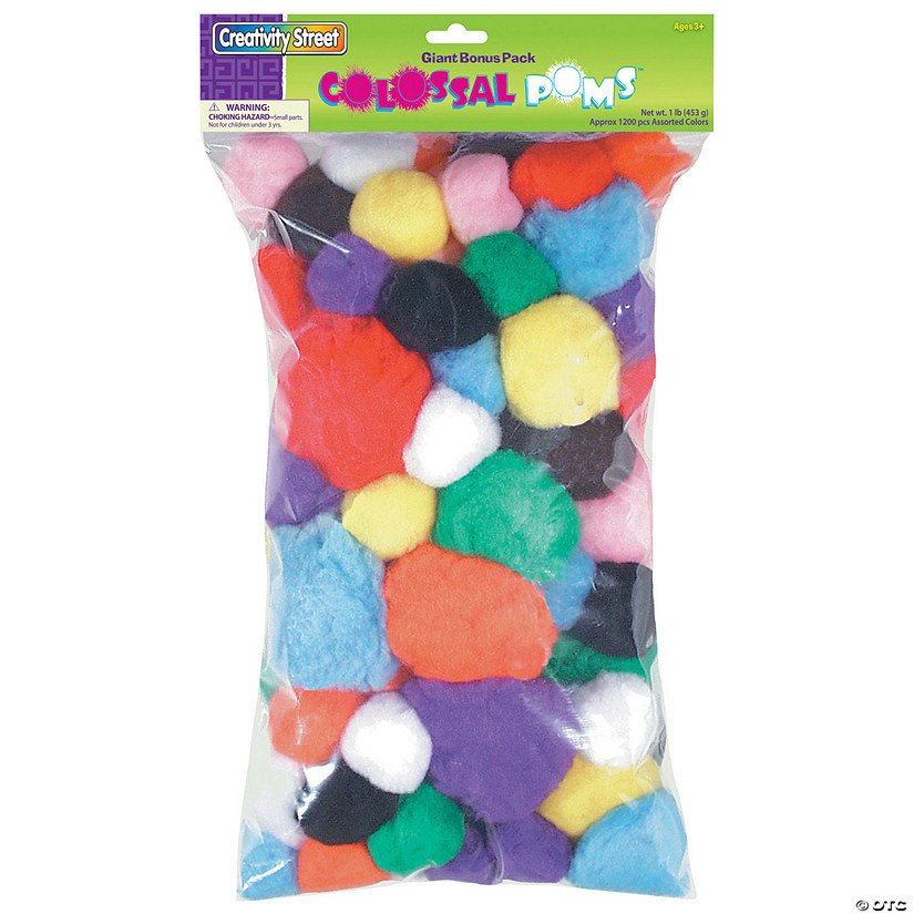 Creativity Street Colossal Poms, Assorted Sizes, 1 lb. Image