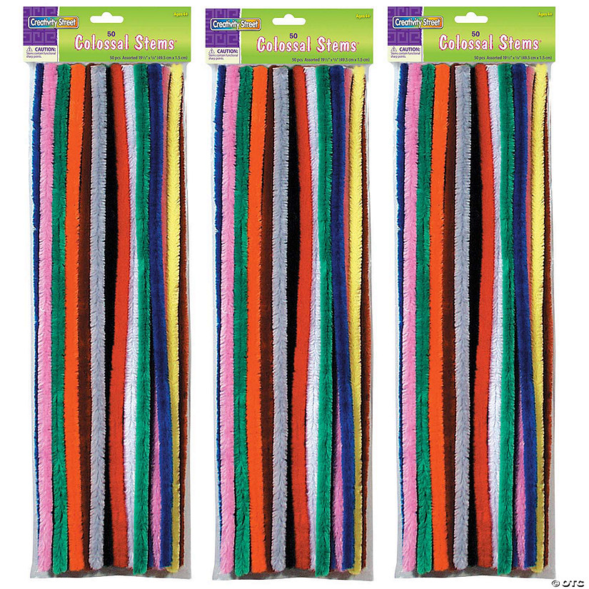 Creativity Street Colossal Stems, Colossal Stems, 19-1/2" x 15 mm, 50 Per Pack, 3 Packs Image